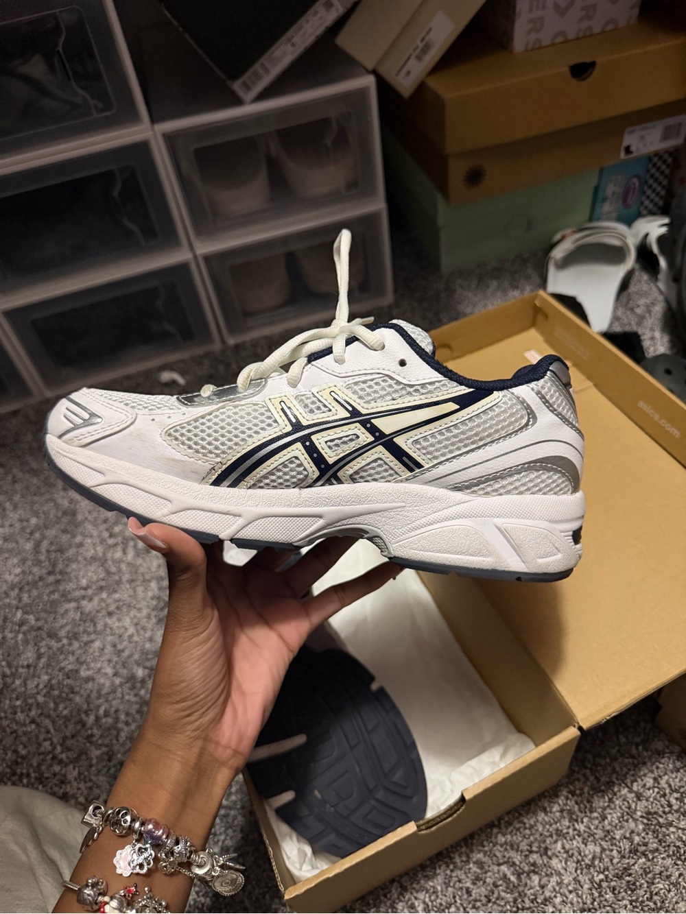 ASICS GEL-1130 GS WHITE/MIDNIGHT - Picture 4 of 10